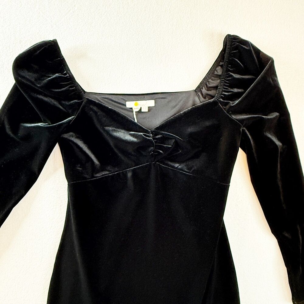 Boden | NWT | Black Sweetheart Neck Velvet Midi Off Shoulder Dress | Sz 4P US - Picture 3 of 13